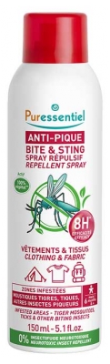 Puressentiel Spray Vêtements & Tissus Anti-Pique Pompe 360 - 150 ml