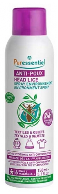 Puressentiel Anti-Poux Spray Environnement Efficacité 24H 150 ml