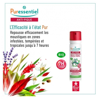 Puressentiel Nouvelle Formule : Spray Répulsif Anti-Pique Aux He Bio - 75 ml (Mars 2022)
