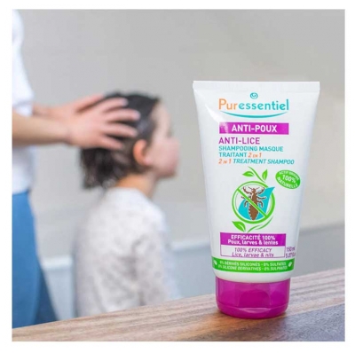 Puressentiel Shampooing Masque Traitant 2 en 1 Anti-Poux Avec Peigne - 150 ml