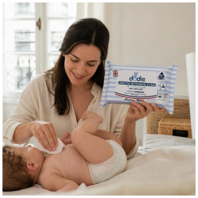 Dodie Lingettes Nettoyantes à l'Eau 50 Lingettes Compostables Grand Format