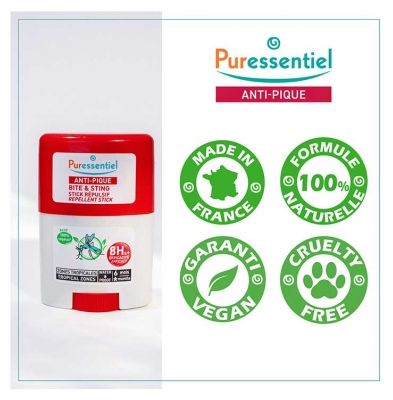 Puressentiel Anti-Pique Stick Répulsif Zones Tropicales Waterproof 20 ml