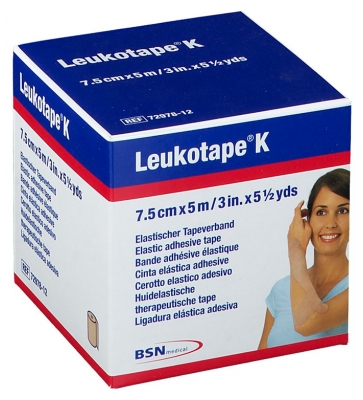 Leukotape K Rouge 5 m X 7,5 cm - Bte Unitaire