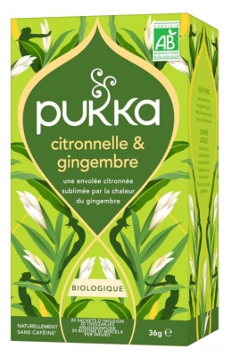 Pukka Gingembre et Citronnelle Bio 20 Sachets