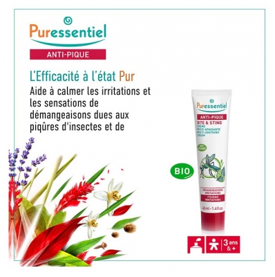 Puressentiel Crème Multi-Apaisante Anti-Pique Aux He et Hv Bio - 40 ml