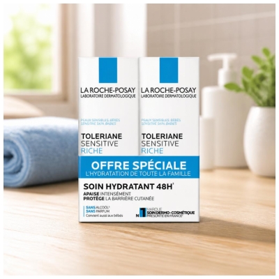 La Roche-Posay Tolériane Sensitive Crème Riche Peaux Sensibles Lot de 2 x 40 ml