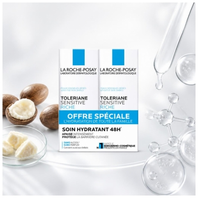 La Roche-Posay Tolériane Sensitive Crème Riche Peaux Sensibles Lot de 2 x 40 ml