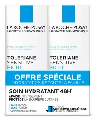 La Roche-Posay Tolériane Sensitive Crème Riche Peaux Sensibles Lot de 2 x 40 ml