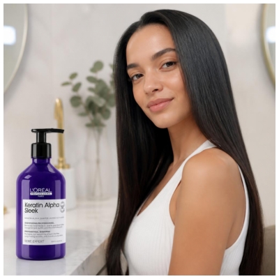 Keratin Alpha Sleek L'Oréal Professionnel Shampoing 500 ml