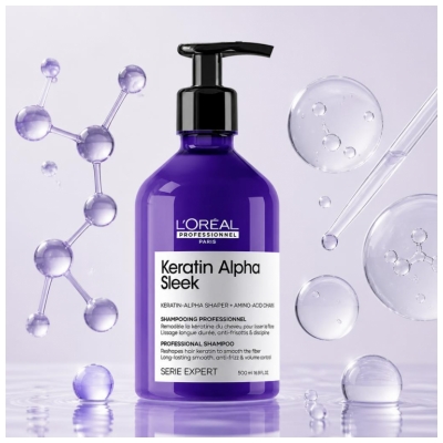 Keratin Alpha Sleek L'Oréal Professionnel Shampoing 500 ml