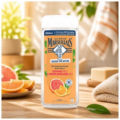 Le Petit Marseillais Gel Douche Extra Doux Orange & Pamplemousse 650 ml