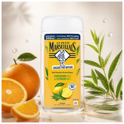 Le Petit Marseillais Gel Douche Extra Doux Verveine Bio & Citron 300 ml