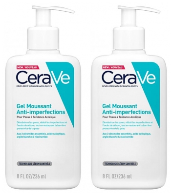 CeraVe Gel Moussant Anti-Imperfections Lot 2 x 236 ML
