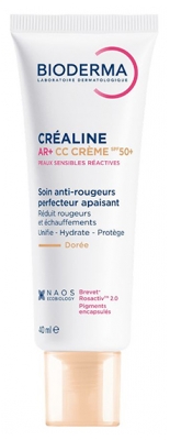 Bioderma Créaline AR + CC Crème SPF50+ Peaux Sensibles et Réactives 40 ml - Teinte : Dorée