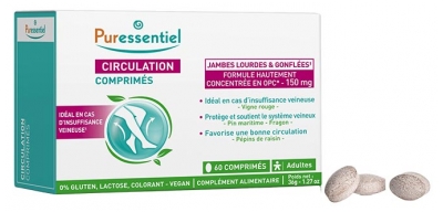 Puressentiel Circulation Jambes Gonflés & Lourdes 60 Comprimés