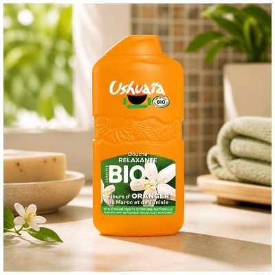 Ushuaïa Douche Relaxante Fleurs d'Oranger du Maroc et de Tunisie Bio 280 ml