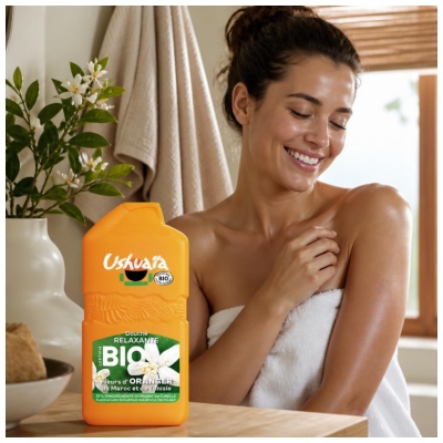 Ushuaïa Douche Relaxante Fleurs d'Oranger du Maroc et de Tunisie Bio 280 ml