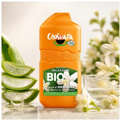 Ushuaïa Douche Relaxante Fleurs d'Oranger du Maroc et de Tunisie Bio 280 ml