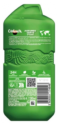 Ushuaïa Douche Tonifiante 3en1 Corps Visage et Cheveux Agrumes Vert d'Italie 280 ml