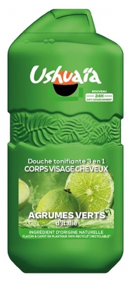 Ushuaïa Douche Tonifiante 3en1 Corps Visage et Cheveux Agrumes Vert d'Italie 280 ml