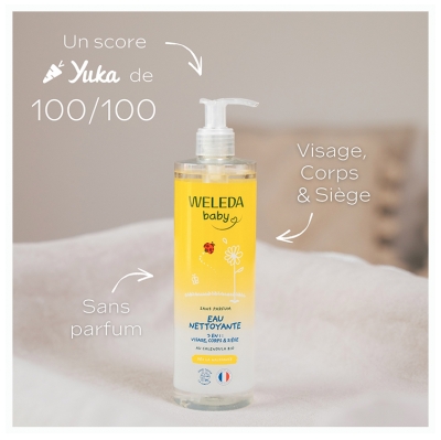 Weleda Baby Eau Nettoyante au Calendula Visage Corps et Siège Sans Parfum 400 ml