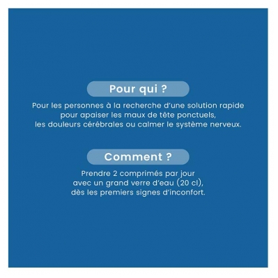 Santarome Maux de Tête Flash - Maux de Têtes Ponctuels & Douleurs Cérébrales -20 Comprimés