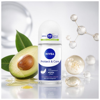 Nivea Protect & Care Déodorant Bille Anti‑Transpirant 72H 50 ml