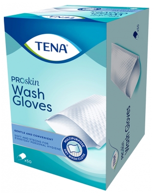 Tena ProSkin Wash Glove Gants de Toilette 50 Unités