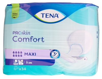 Tena ProSkin Comfort Maxi Protections Anatomiques 34 Unités