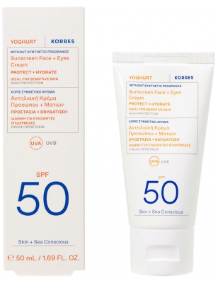 Korres Yoghurt Crème Solaire Visage et Yeux SPF50 Peaux Sensibles 50 ml 