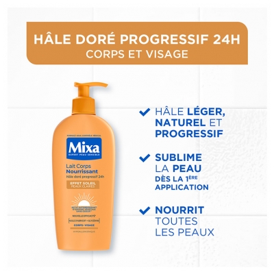Mixa Lait Corps Nourrissant Peaux Claires Effet Soleil 250 ml