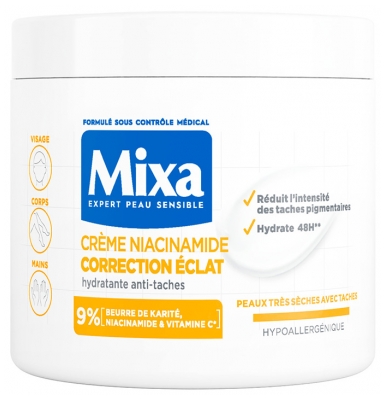 Mixa Crème Niacinamide Correction Éclat Hydratante Anti-Tâches 400 ml 