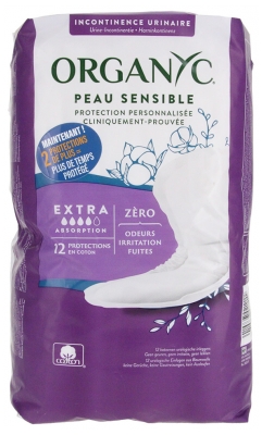 Organyc Incontinence Urinaire Extra Serviettes Bio 12 Unités