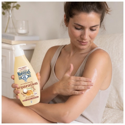 Le Petit Marseillais Lait Soin Hydratant Réparation pour les Peaux Abîmées Desséchées 400 ml