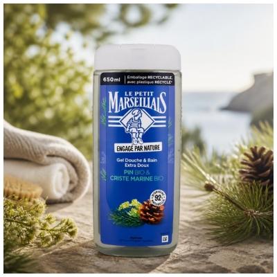 Le Petit Marseillais Gel Douche & Bain Extra Doux Pin et Criste Marine Bio 250 ml
