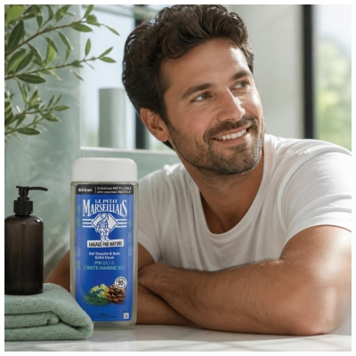 Le Petit Marseillais Gel Douche & Bain Extra Doux Pin et Criste Marine Bio 250 ml