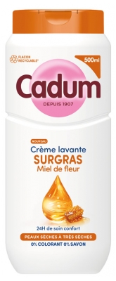 Cadum Crème Lavante Surgras Miel de Fleurs Peaux Sèches à Très Sèches 500 ml