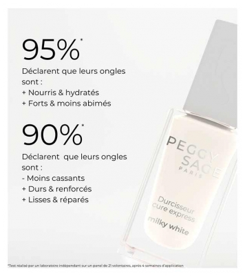 Peggy Sage Nail Care Durcisseur Cure Express pour Ongles 11 ml - Teinte : Milky White