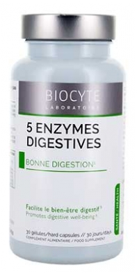 Biocyte 5 Enzymes Digestives Complément Alimentaire 30 Gélules