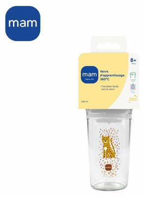 MAM Verre d'Apprentissage 360°C 290 ml 8 Mois et + - Couleur : Brun