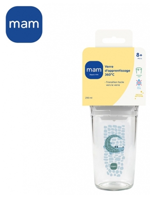 MAM Verre d'Apprentissage 360°C 290 ml 8 Mois et + - Couleur : Vert