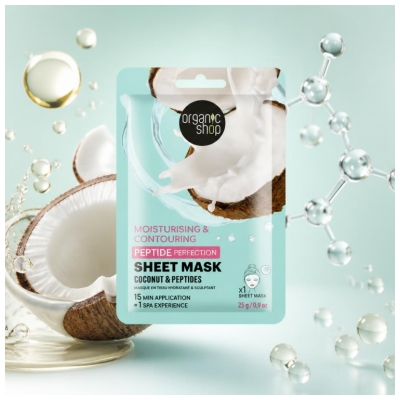 Organic Shop Peptide Perfection Masque en Tissu Hydratant & Sculptant 1 Unité