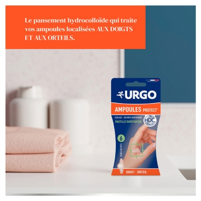 Urgo Ampoules Protect Pastille Surépaissie Orteil et Doigt 6 Pansements