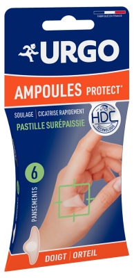 Urgo Ampoules Protect Pastille Surépaissie Orteil et Doigt 6 Pansements