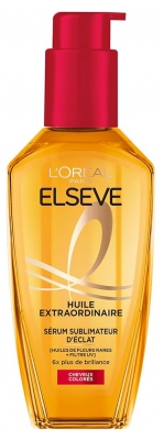 L'Oréal Paris Elseve Huile Extraordinaire Sérum Sublimateur d'Éclat Cheveux Colorés 100 ml