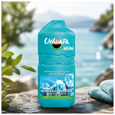 Ushuaïa Shampoing Douche Fraicheur Minéraux Marins de l'Atlantique 490 ml