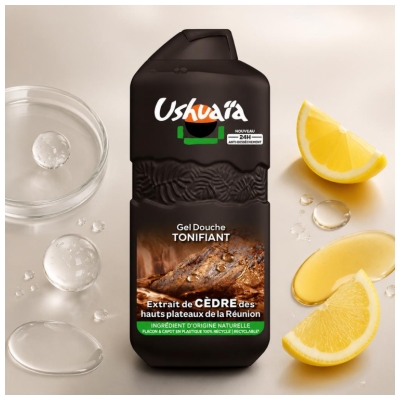 Ushuaïa Gel Douche Tonifiant Extrait de Cèdre de la Réunion 490 ml