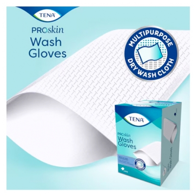 Tena ProSkin Wash Glove Gants de Toilette 200 Unités