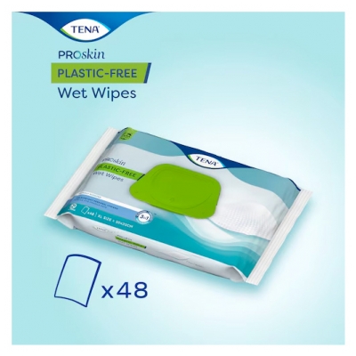 Tena Proskin Lingettes Imprégnées Sans Plastique 48 Unités