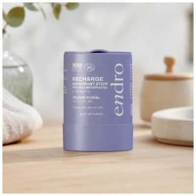 Endro Déodorant Stick 48 H Velours Floral Pro-Âge Ménopause Recharge Bio 50 g